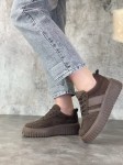 Sneakersy czekoladowe  na grubej podeszwie 