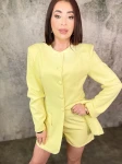 Komplet przedłużana marynarka + spodenki żółty