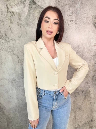 Krótka marynarka beżowa MADE IN ITALY 