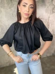 Bluzka bawełniana oversize czarna