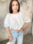 Bluzka bawełniana oversize biała